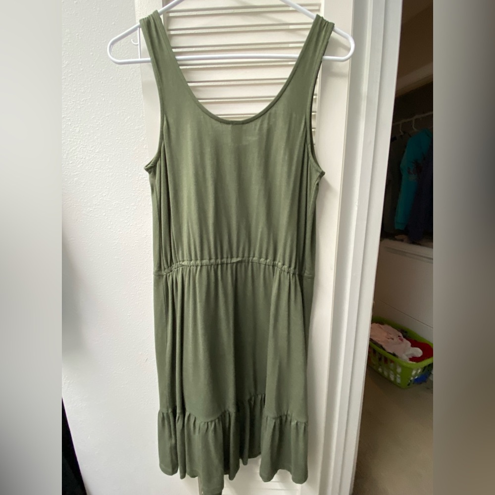 🫒Old Navy • olive green sleeveless dress • S • EUC - Picture 2 of 6